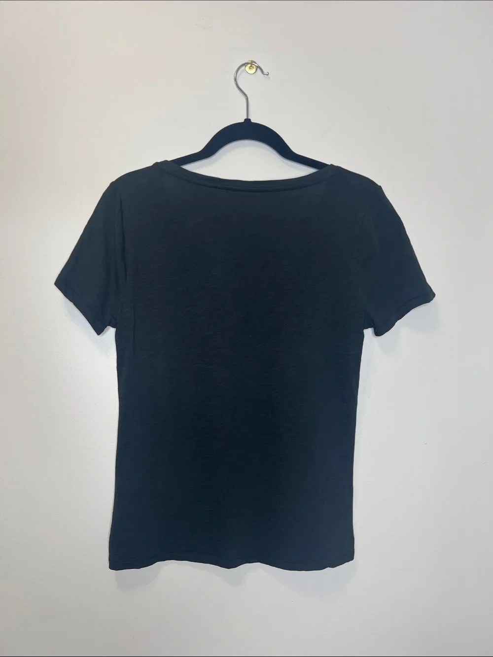 J. Crew Vintage Cotton Classic V Neck Black Tee size Small